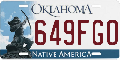 OK license plate 649FGO