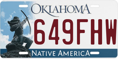 OK license plate 649FHW