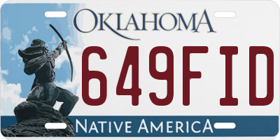 OK license plate 649FID