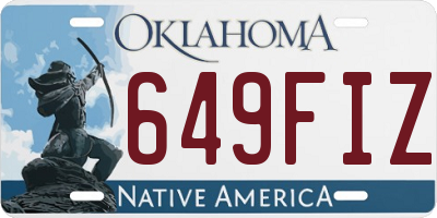 OK license plate 649FIZ