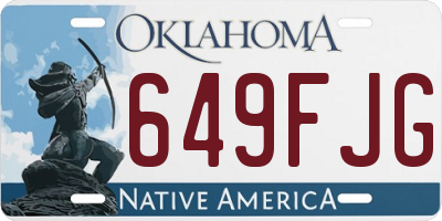 OK license plate 649FJG
