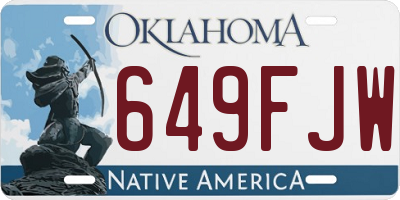 OK license plate 649FJW