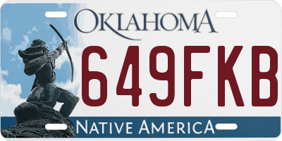 OK license plate 649FKB