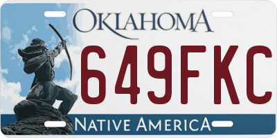 OK license plate 649FKC