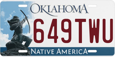 OK license plate 649TWU