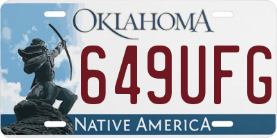 OK license plate 649UFG