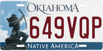 OK license plate 649VQP