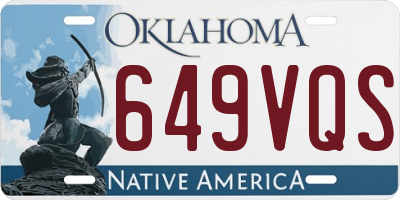 OK license plate 649VQS