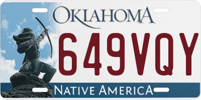 OK license plate 649VQY