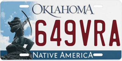 OK license plate 649VRA