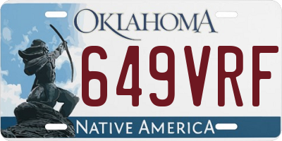 OK license plate 649VRF