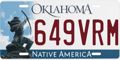 OK license plate 649VRM