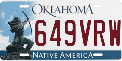 OK license plate 649VRW
