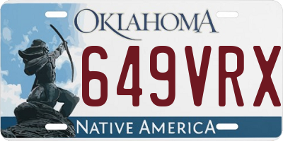 OK license plate 649VRX
