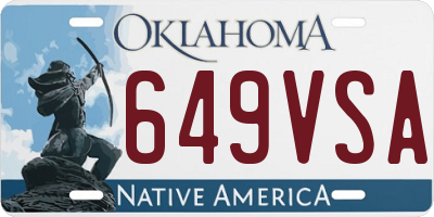 OK license plate 649VSA