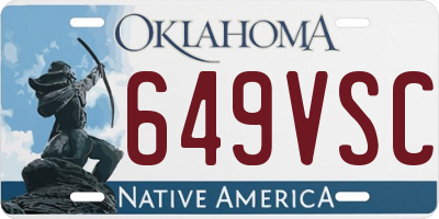 OK license plate 649VSC