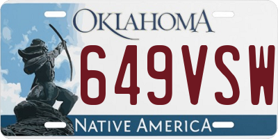 OK license plate 649VSW