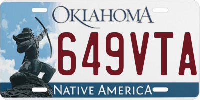 OK license plate 649VTA