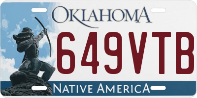 OK license plate 649VTB