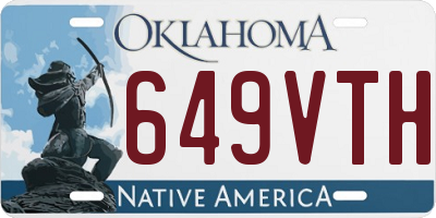 OK license plate 649VTH