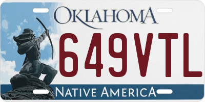 OK license plate 649VTL