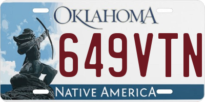 OK license plate 649VTN
