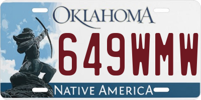 OK license plate 649WMW