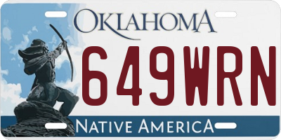 OK license plate 649WRN