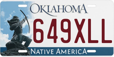 OK license plate 649XLL