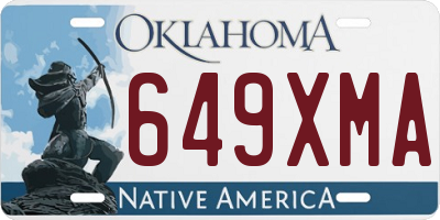 OK license plate 649XMA