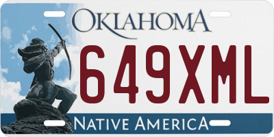 OK license plate 649XML