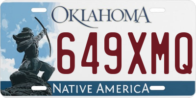 OK license plate 649XMQ