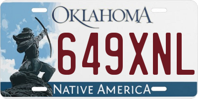 OK license plate 649XNL
