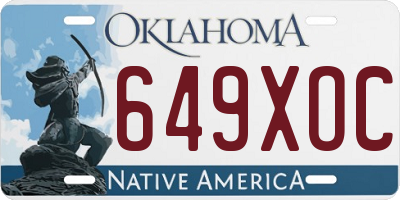 OK license plate 649XOC