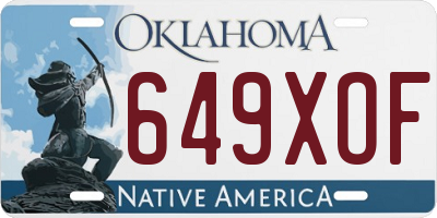 OK license plate 649XOF