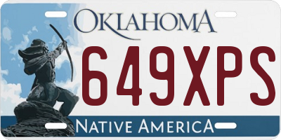 OK license plate 649XPS