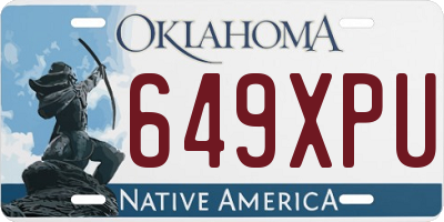 OK license plate 649XPU