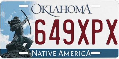 OK license plate 649XPX