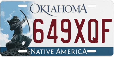 OK license plate 649XQF