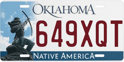 OK license plate 649XQT