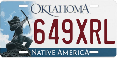 OK license plate 649XRL