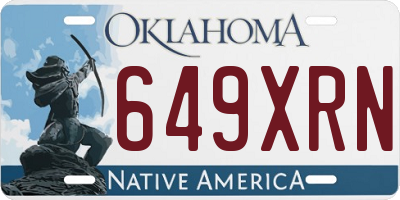 OK license plate 649XRN
