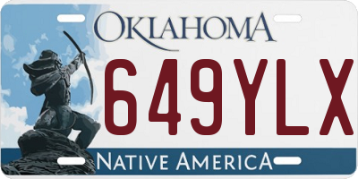 OK license plate 649YLX