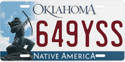 OK license plate 649YSS