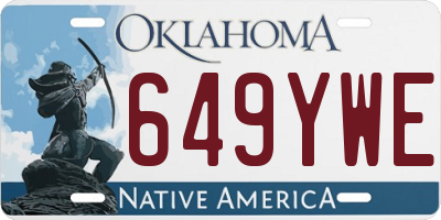 OK license plate 649YWE