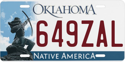OK license plate 649ZAL