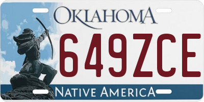 OK license plate 649ZCE
