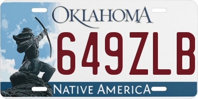 OK license plate 649ZLB