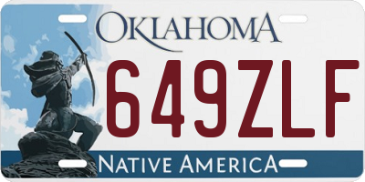 OK license plate 649ZLF