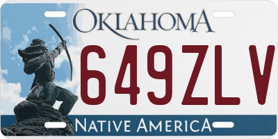 OK license plate 649ZLV